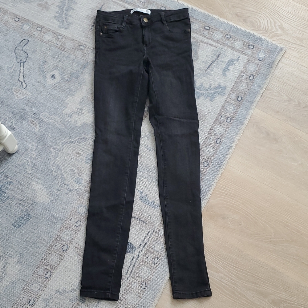 Zara Black Denim Jeans Skinny Fit Sz4